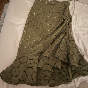 Sachin & Babi Green Ruffle Skirt
